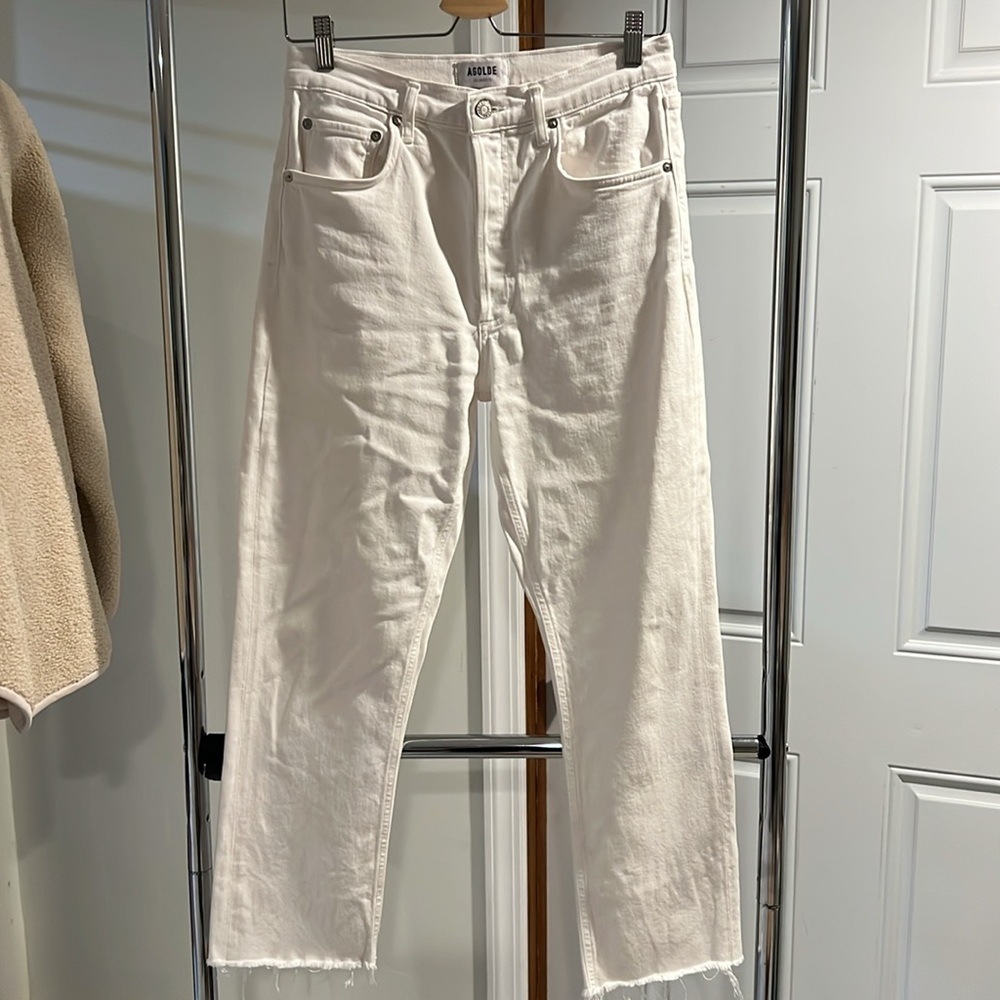 Agolde Bright White Button-Fly Jeans